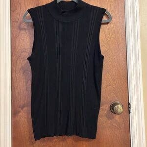 Dress Barn Black Ribbed Sleeveless Shell